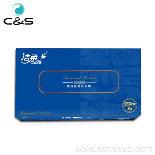 Customized Soft Pack 200 Sheets Box Facial Tissue